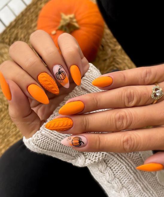 Nail Art Pink and Orange