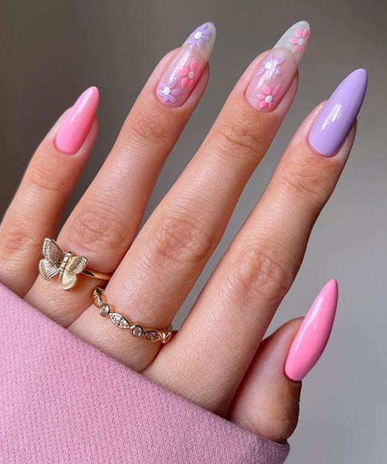 Nail Art With Flower Design