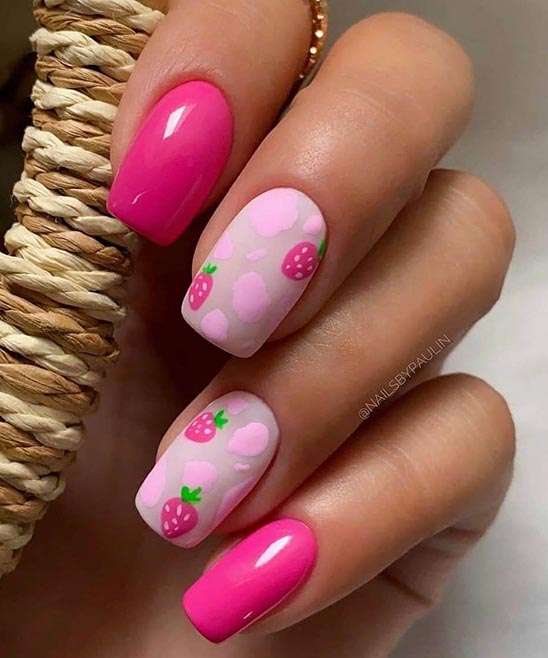 Nail Art With Fruit Amd Vegetable Design