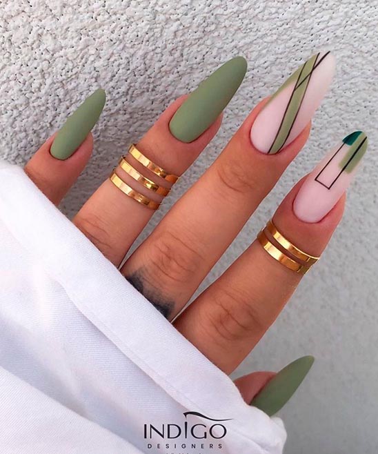 Nail Color for Olive Green Dress
