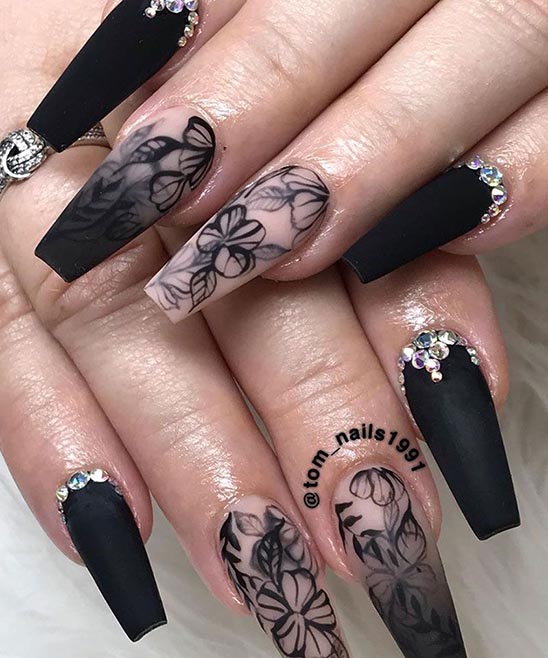 Nail Designs 2023 Coffin Black