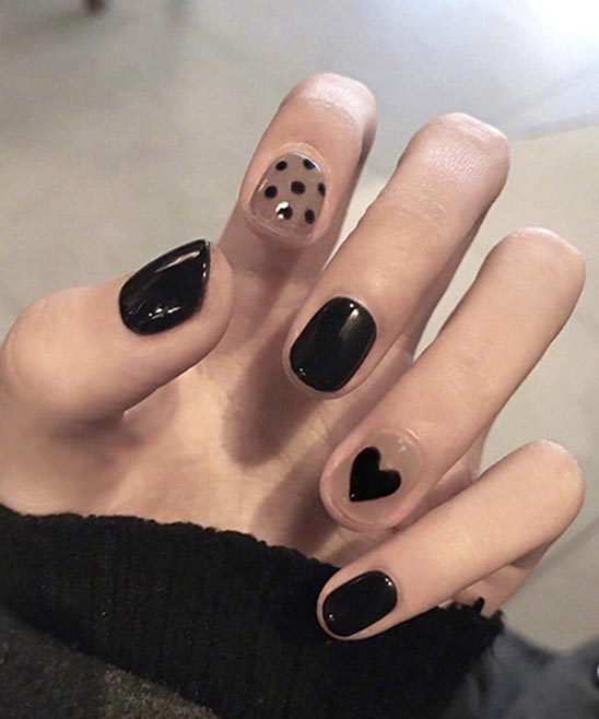 Nail Designs Black and Purple Heart