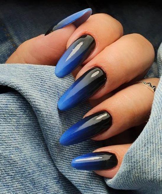 Nail Designs Blue and Black