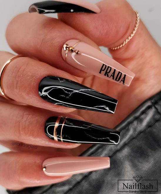 Nail Designs Coffin Shape Black