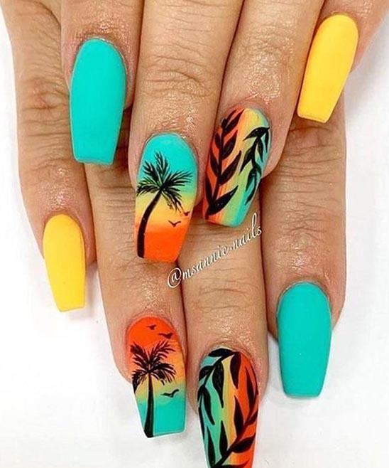 Nail Designs Coffin Summer