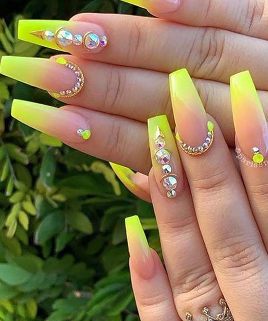 50+ Coffin Yellow Nail Designs (2024) TailoringinHindi