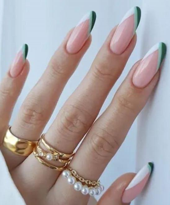 Nail Designs Green and White