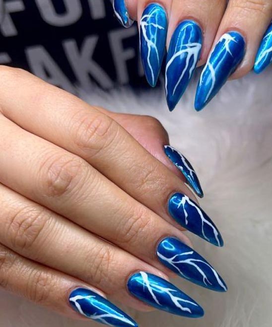 Nail Designs With Black and Blue