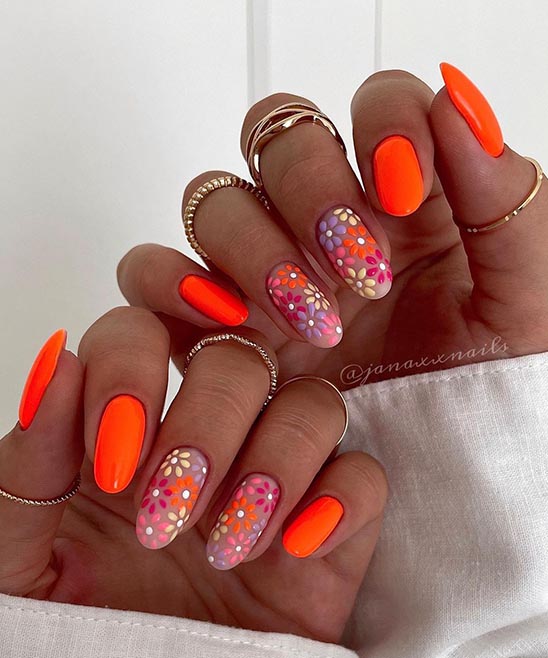 Nail Designs With Orange Polish