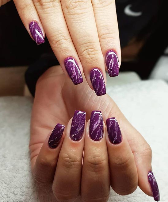 Nail Designs With Purple and Rose Gold