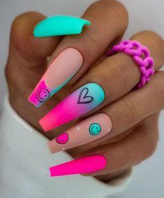 Nail Designs for Summer Coffin