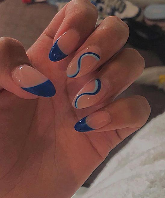 Nail Designs in Blue and Black