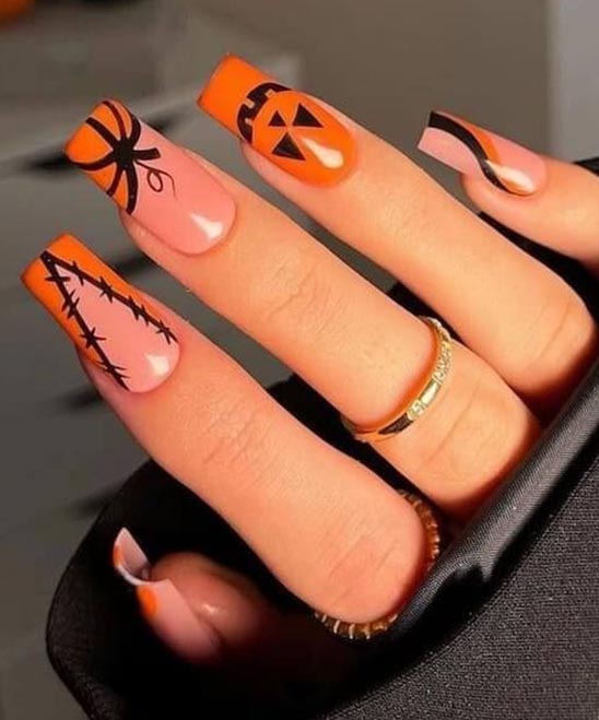 Nail Pumpkin Design