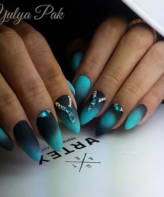 Nails Design Blue and Black
