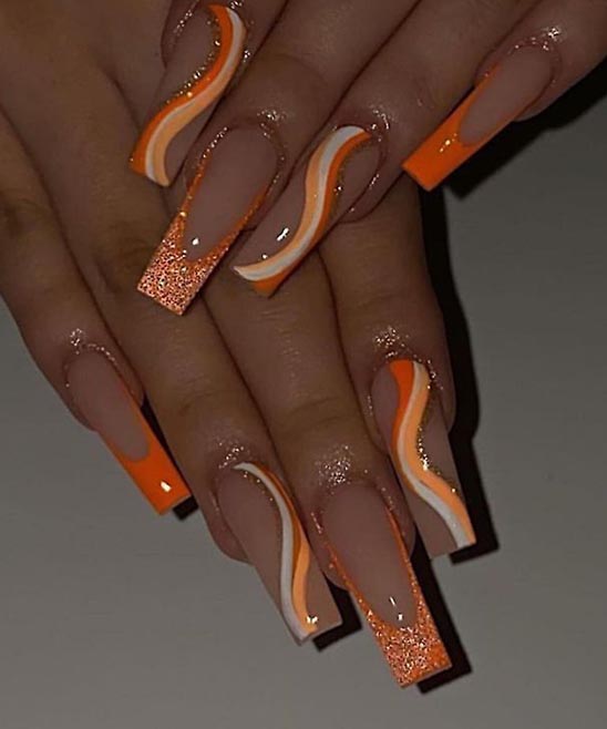 Nails Orange Design