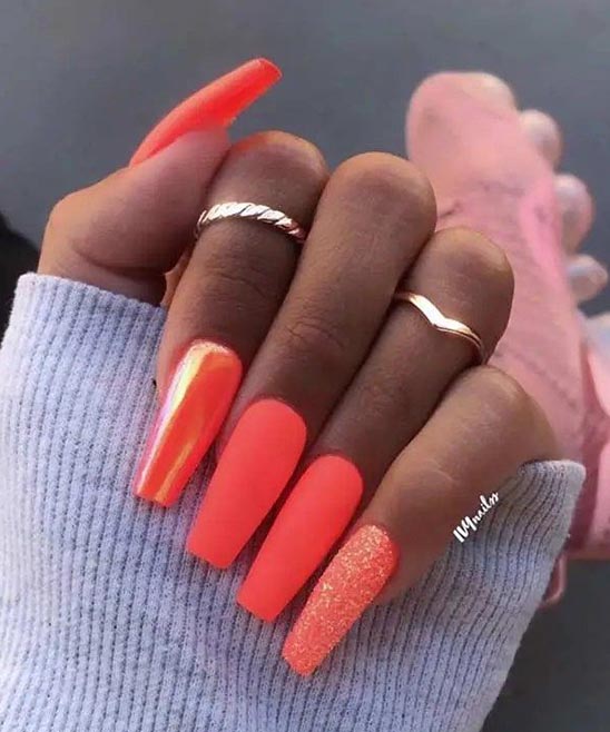 Nails Orange Summer