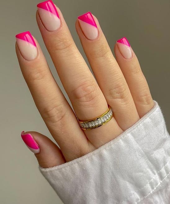 Nails Pink French Tip