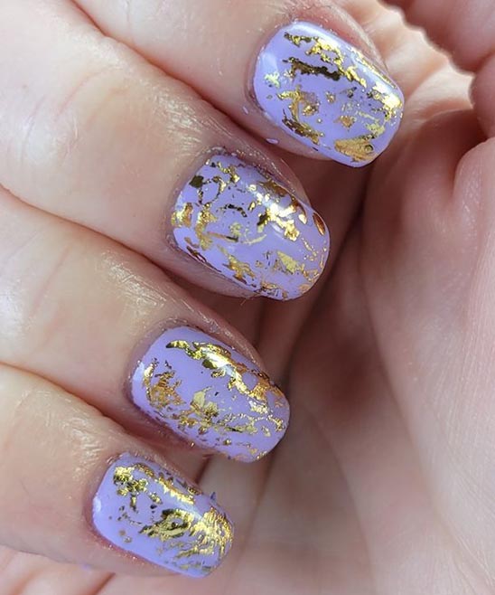 Nails Purple and Gold