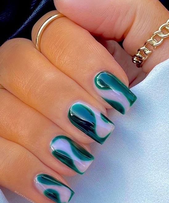 Nails for Emerald Green Dress