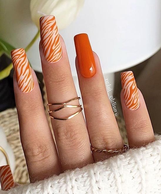 Nails for Summer Bright Orange Pineapple
