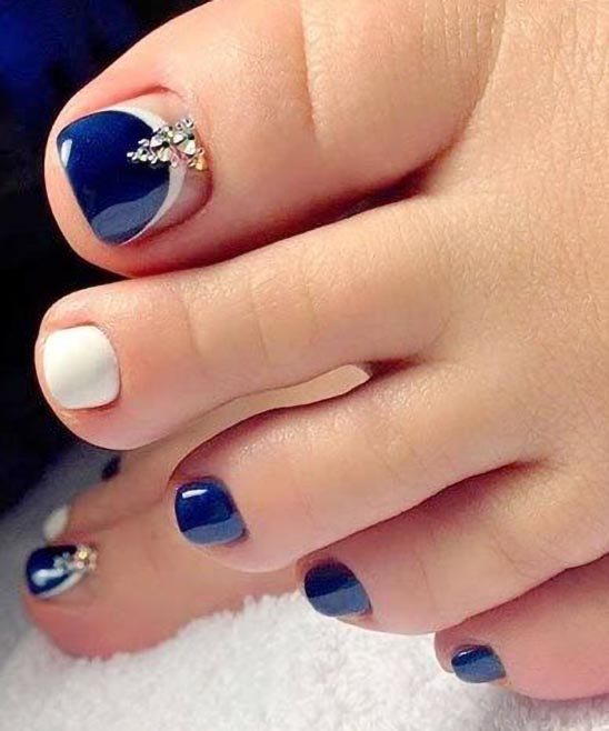 Navy Blue Beach Toe Nail Designs