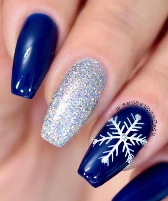 Navy Blue and Gold Nail Designs