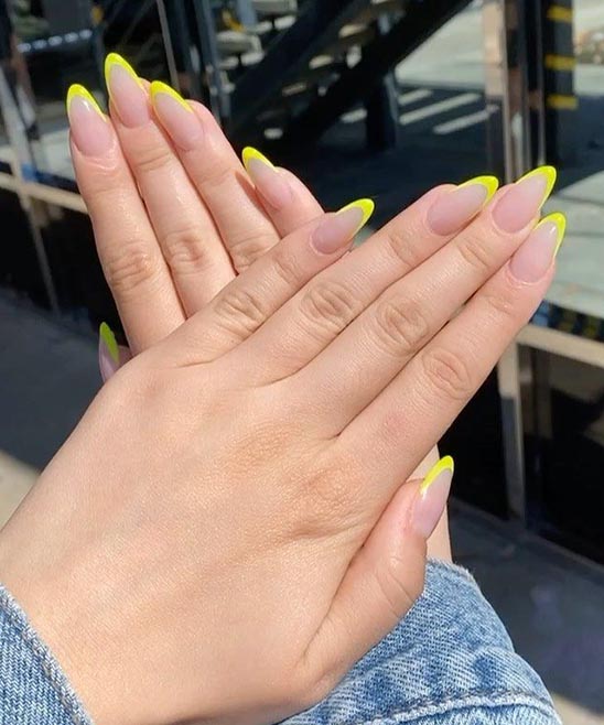 Neon Double French Tip Nail Design