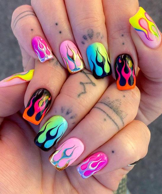 Neon French Tip Press on Nails