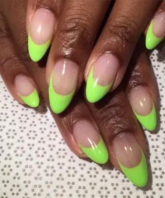 Neon French Tips Short Nails