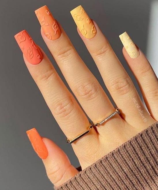 Neon Nails Summer Centre Orange