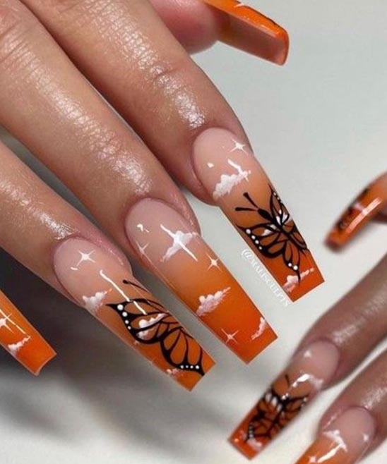 Neon Orange Nail Designs