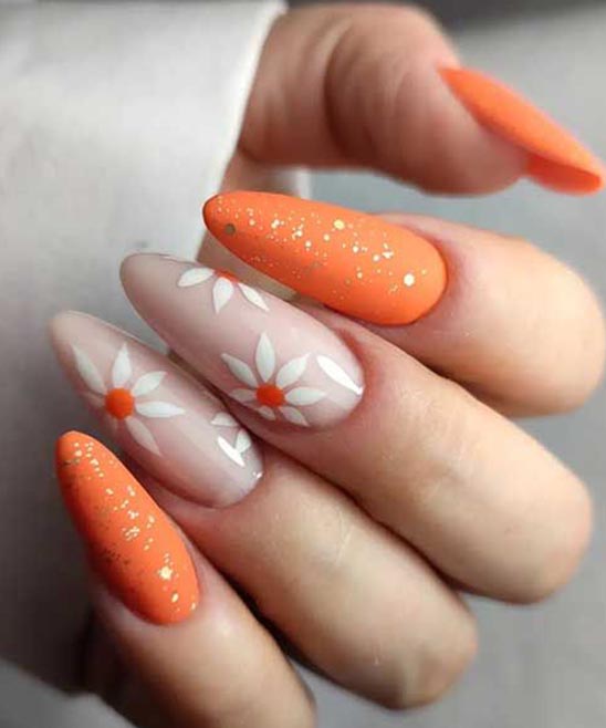 Neon Orange Summer Nails