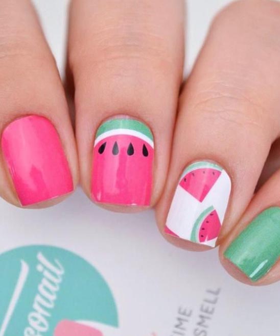 Neon Watermelon Nails