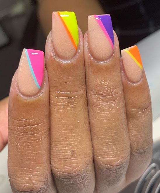 Neon Yellow Nails French Tip