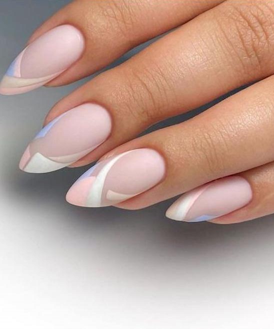 Neutral Color Almond Nails