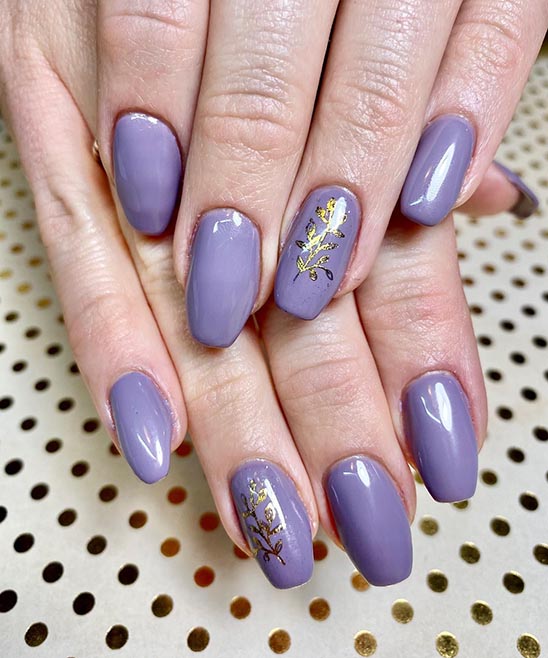 New Orleans St Nail Design Purple and Gold