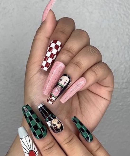 Nezuko Nails Anime