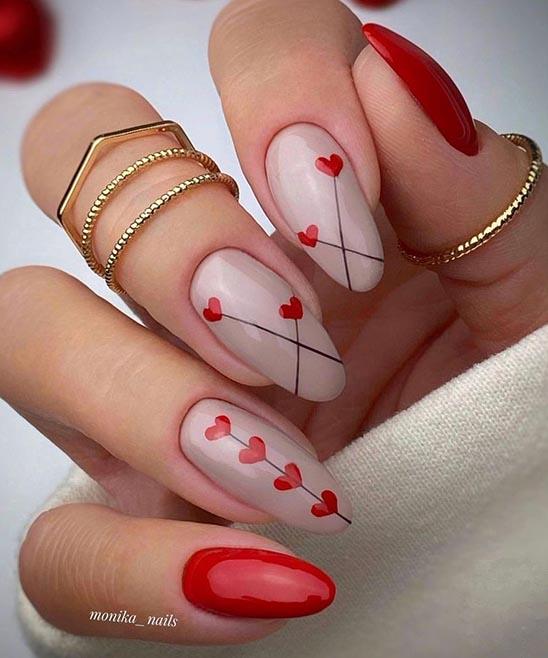 Nude Nails With Hearts