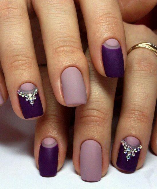 Nude Nails With Rhinestones