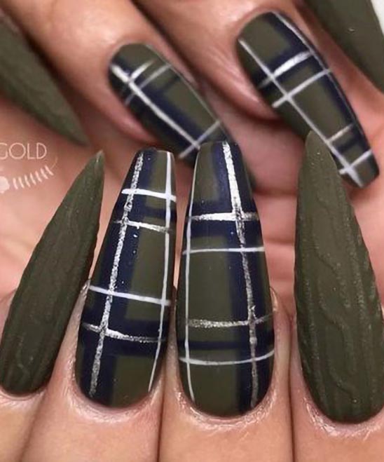 Olive Green Fall Nails