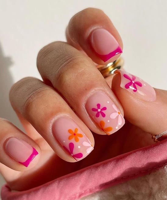 Ombre Nails With 3d Flower