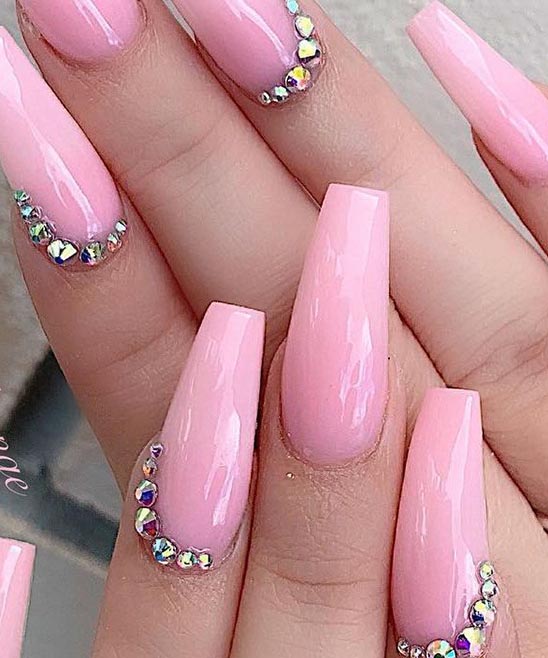 Ombre Nails With Rhinestones and Glitter