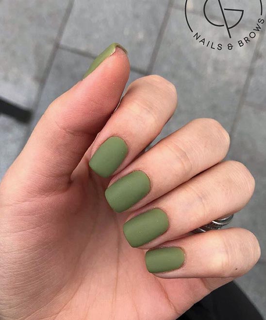 Ombre Olive Green Nails