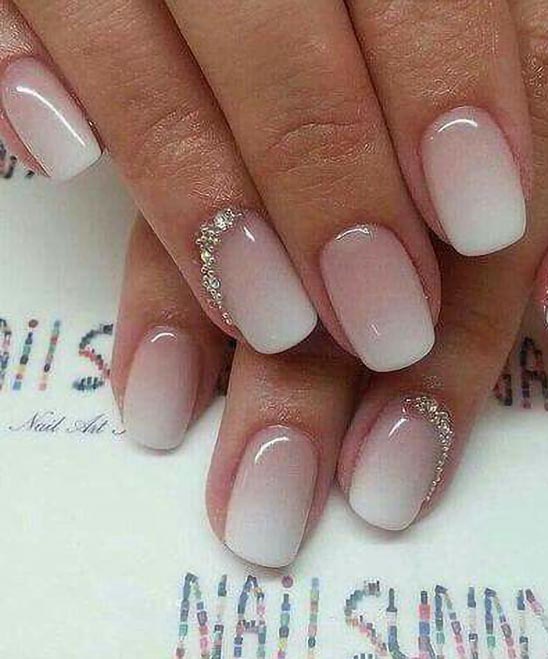 Ombre Pink to White Nails