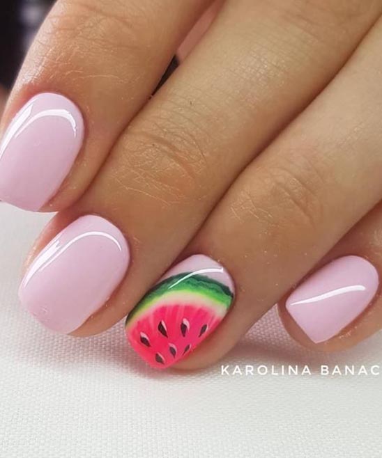Ombre Watermelon Nails