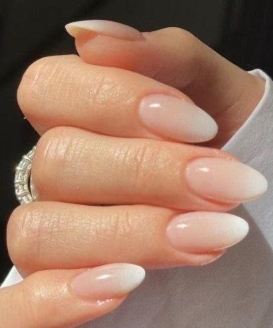 Ombre White Nails With Glitter
