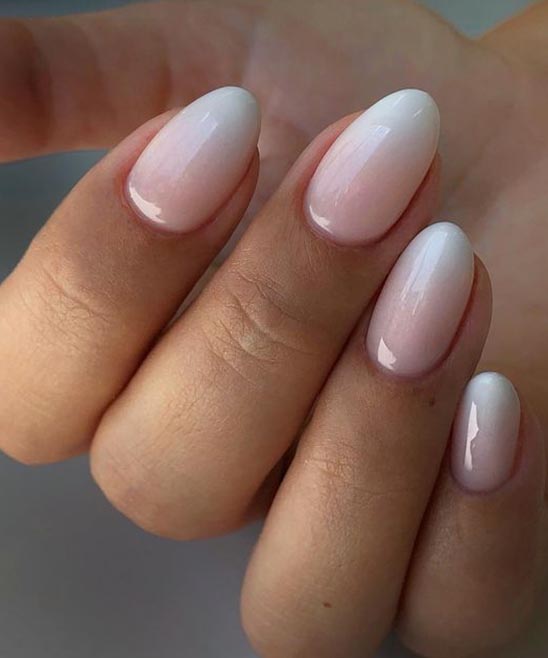 Ombre White Tip Nails