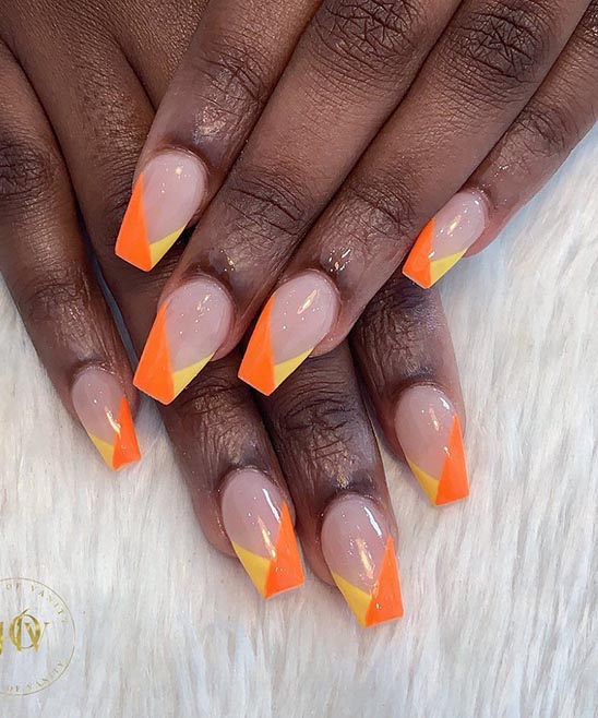 Ombre Yellow and Orange Nails