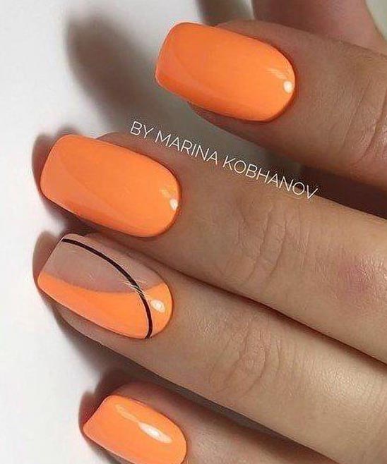 Orange Almond Nail Designs