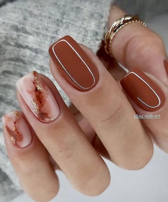 Orange Nails Almond Shape